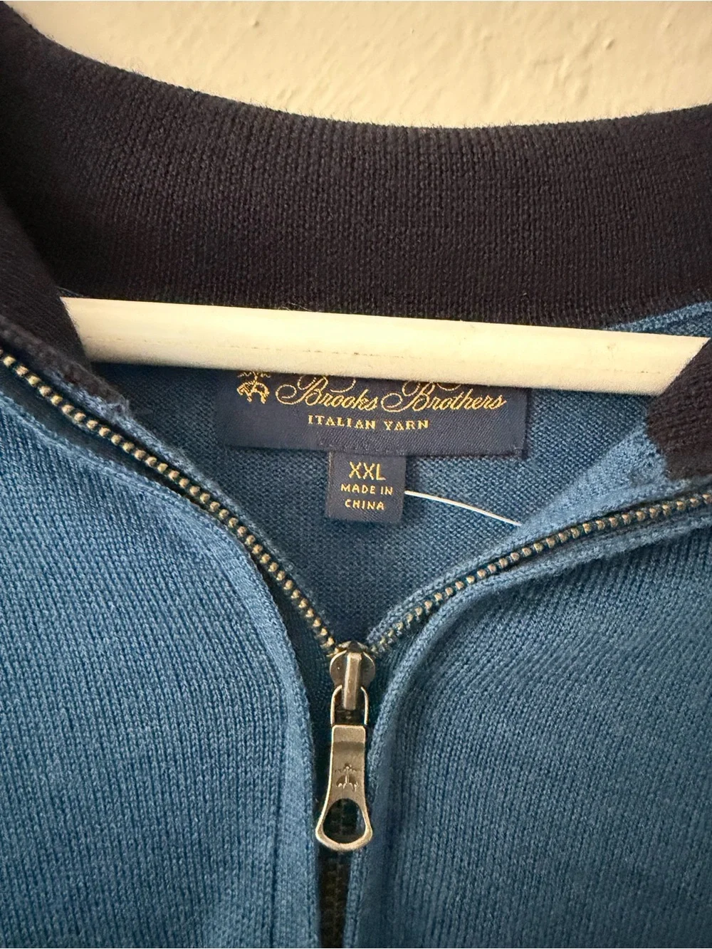 Blue Half-Zip Men's Sweater by Brooks Brothers